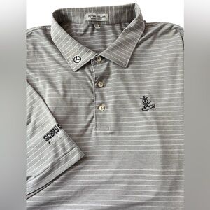 SCOTTY CAMERON GALLERY Circle T Summer Comfort Peace Surfer Stripe Polo 2XL Gray